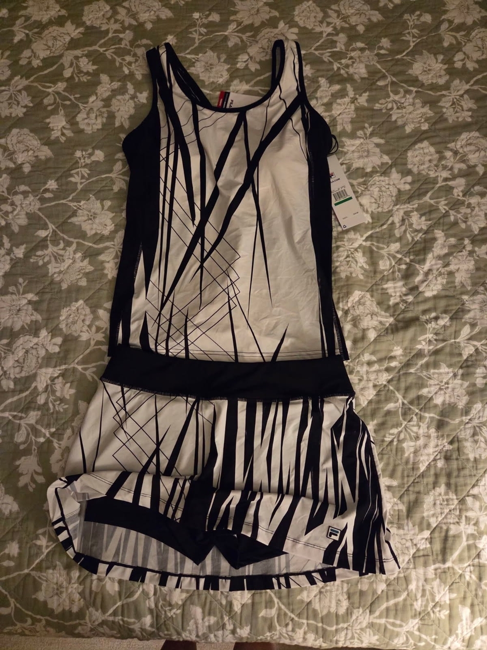 Fila Black and White Athletic Skirt Set